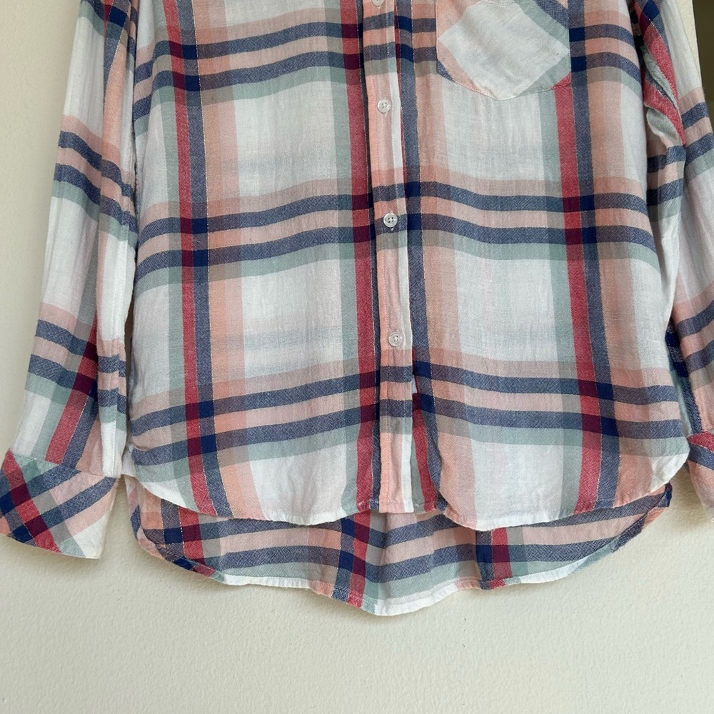 Rails Button-Up Plaid Top Linen Blend Top Charlie… - image 6